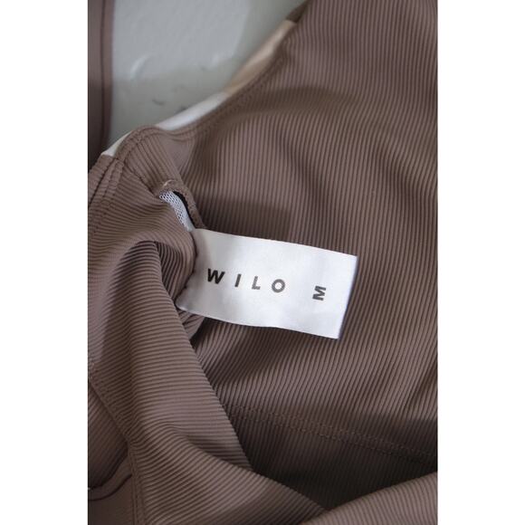 Wilo The Label Women’s colorblock scoop Sport bra Brown White Size M Yoga Gym - Picture 5 of 5